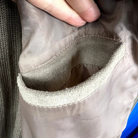 VINTAGE•NWT |•VAN CORT•| Retro Suede + Knit Collared Tan Jacket Size M - Picture 8 of 11